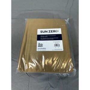 Sun Zero Evelina Blackout Curtain Panel 50x84 Faux Silk Gold Back Tab NWT